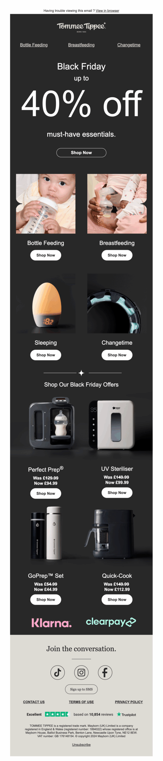 TommeeTippee Black Friday Email Example