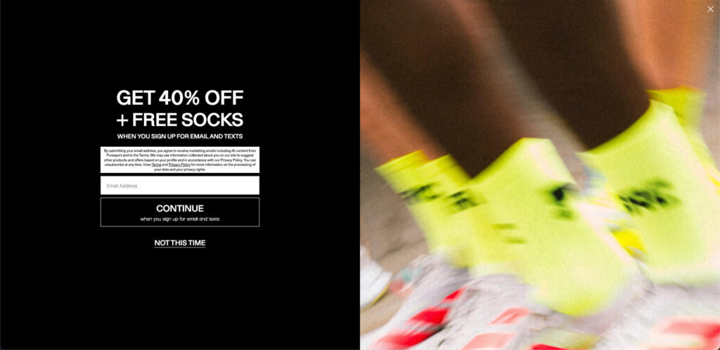PureSport SMS & Email Capture.